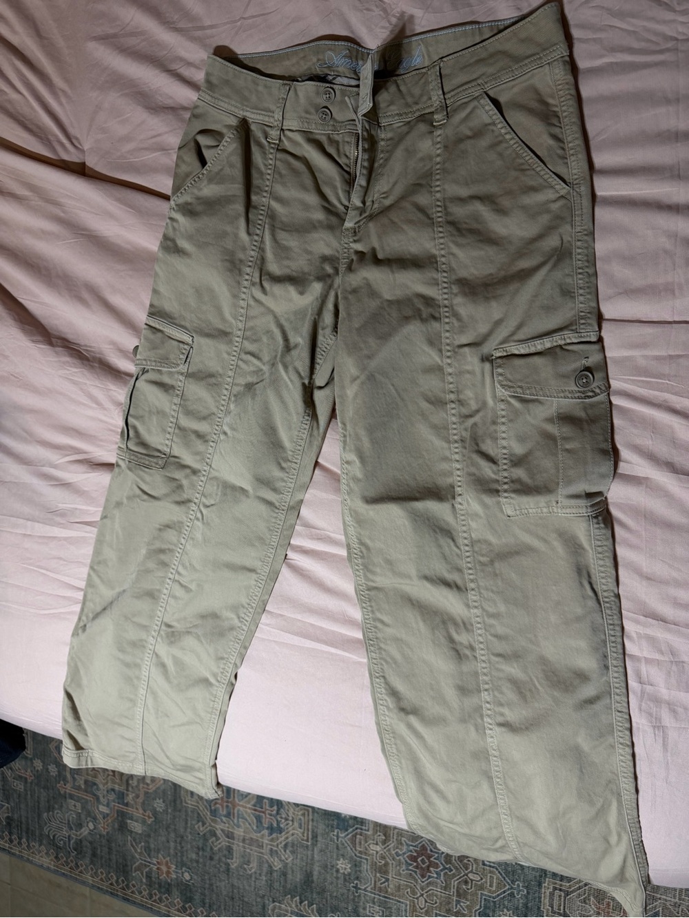 American Eagle Outfitters Khaki Wide Leg Cargo Pants